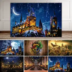 SeekPro Castle Magic Fairy Faculty Graffiti Children Party Photo Halloween Background Studio Photographic Backdrops Banner