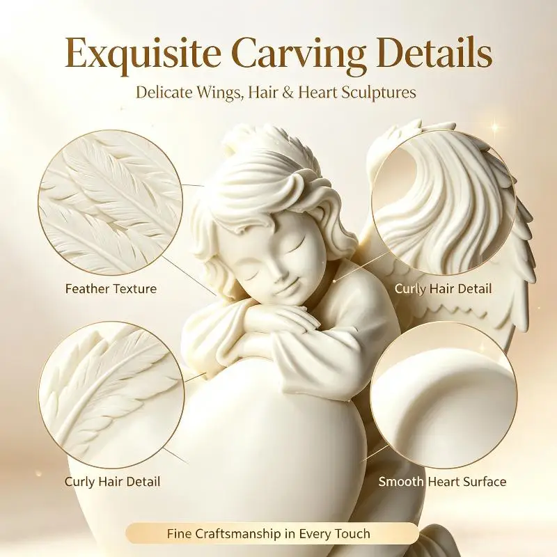 3D Printing Angel Figurine With Lovely Heart Design For Valentine's Day Anniversary Birthday Home Decor