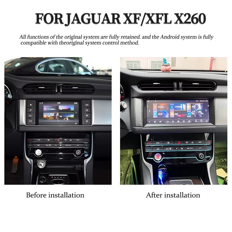 Car Radio For Jaguar XF 2016 - 2019 CARPLAY Android 13 Car Radio Stereo Receiver Autoradio Multimedia Player DSP GPS Navigation