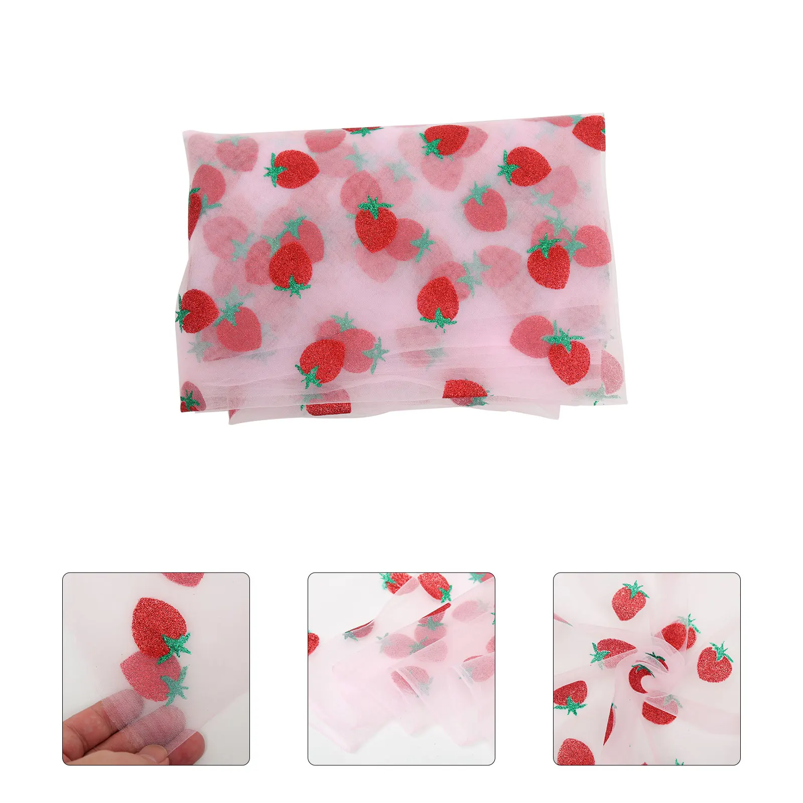 

Cuttable Strawberry Fabric Lightweight Decorative Sewing Supply For Diy Wedding Valentine'S Day Crafts Headwear Accessories