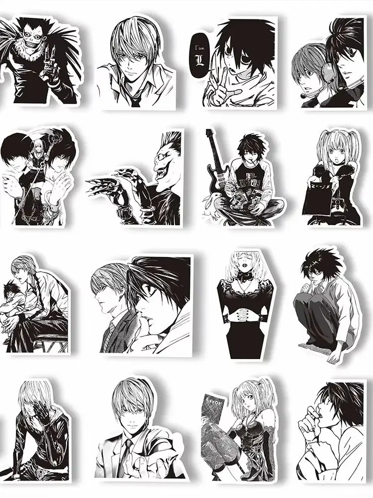 AliExpress NONE 65PCS Anime Death Note Stickers Black White Decals Decoration DIY Scrapbook Luggage Laptop Bike Suitcase Car Graffiti