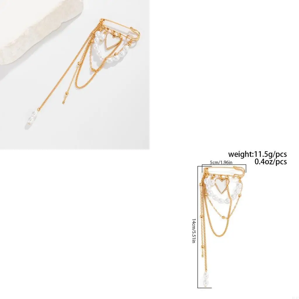 91AF Fashionable Alloy Layered Chain Drop Brooch Corsage For Jackets Bags Or Hats