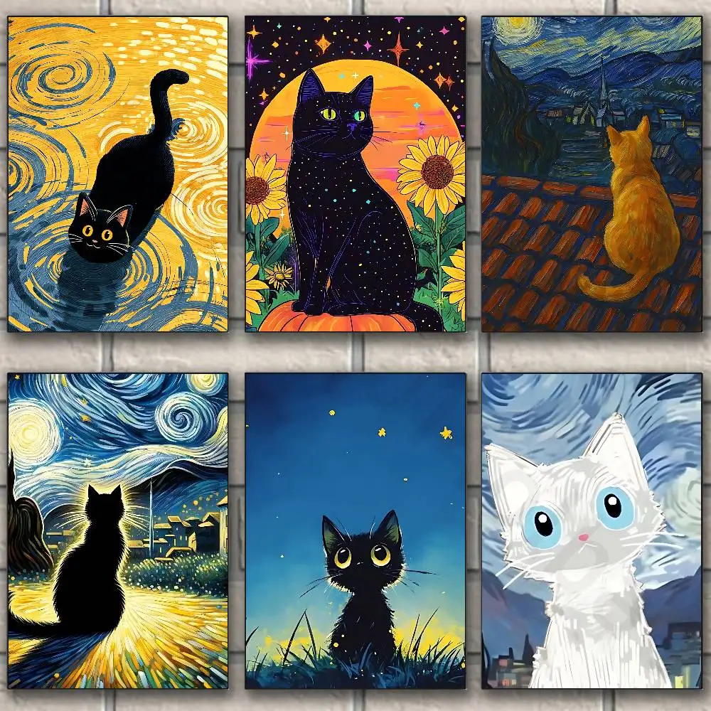 

cat Artists Canvas Painting for Living Room Home Decor Poster Fans Gifts-unframed
