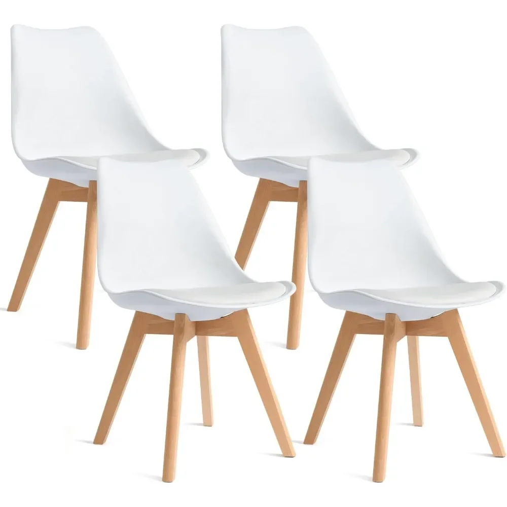 Modern Set, Shell Chair with Wood Legs for Kitchen, Dining, Living Room