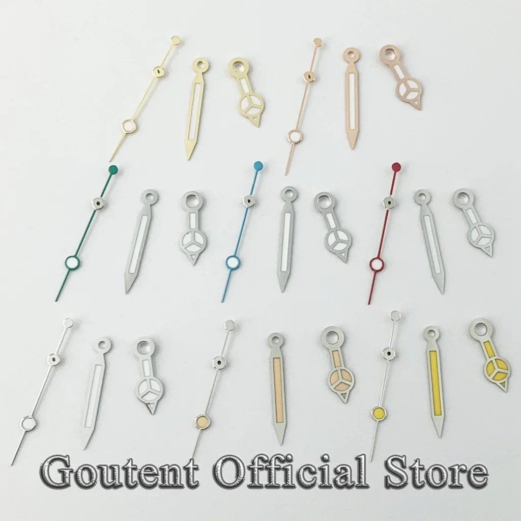 Goutent Silber Golden Rose Gold Uhrzeiger Leuchtend Fit NH35 NH36 ETA 2836 2824 PT5000 DG2813 3804 Miyota 8215 8205 821A Uhrwerk