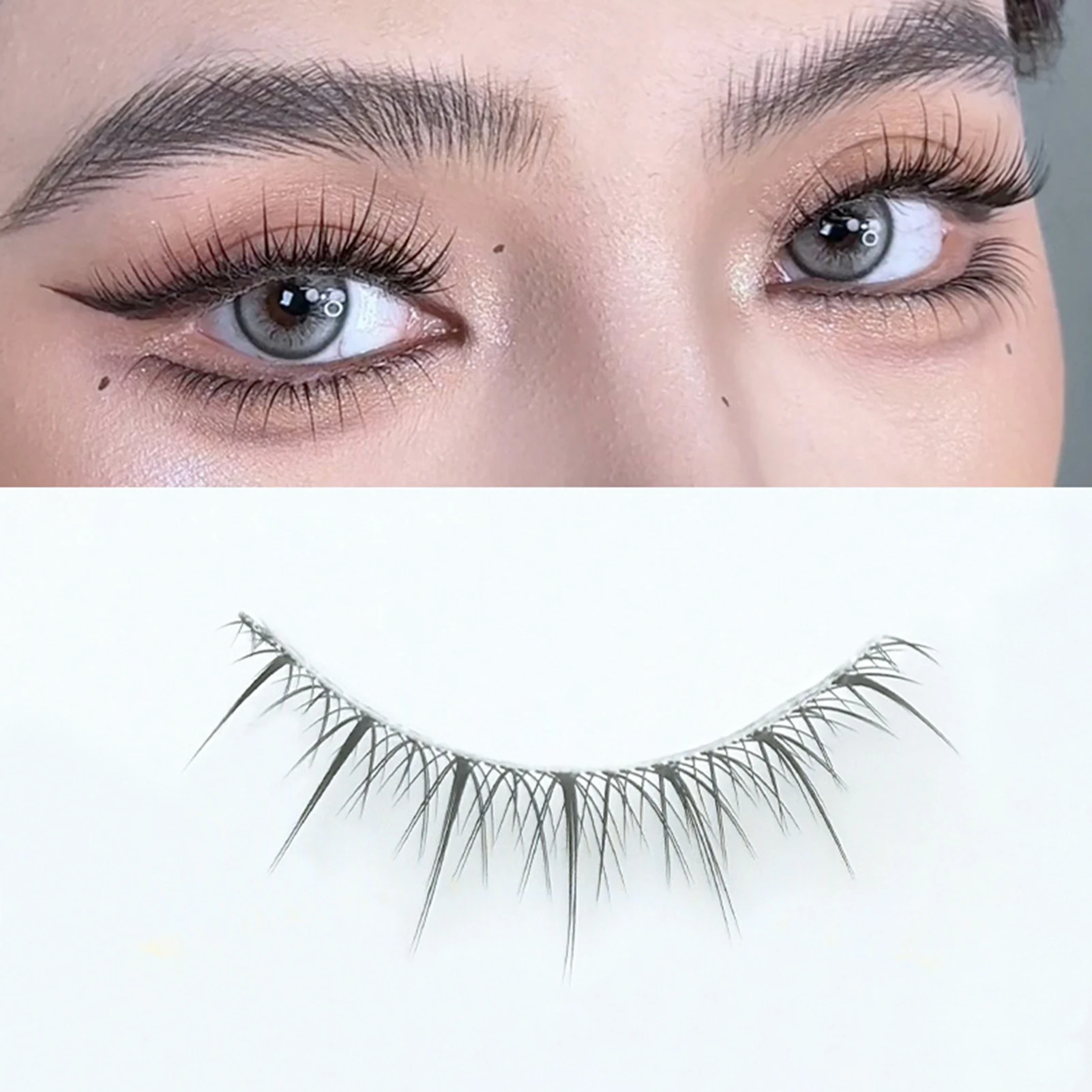 Ciglia Manga nere Cosplay strisce complete Ciglia finte a grappolo soffici Ciglia naturali sottili per donne Ragazze Forniture cosmetiche