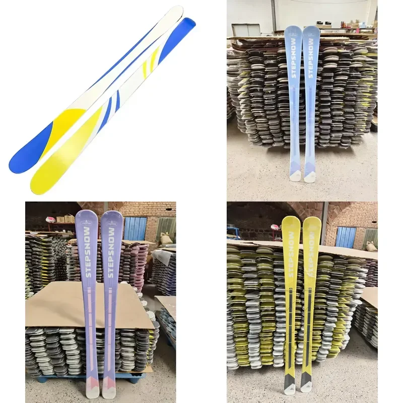Factory Direct Sales Adult Men's Entry-Level Freestyle Multi Color Poplar Wood Core Double Board Skis for Winter Snowboarding