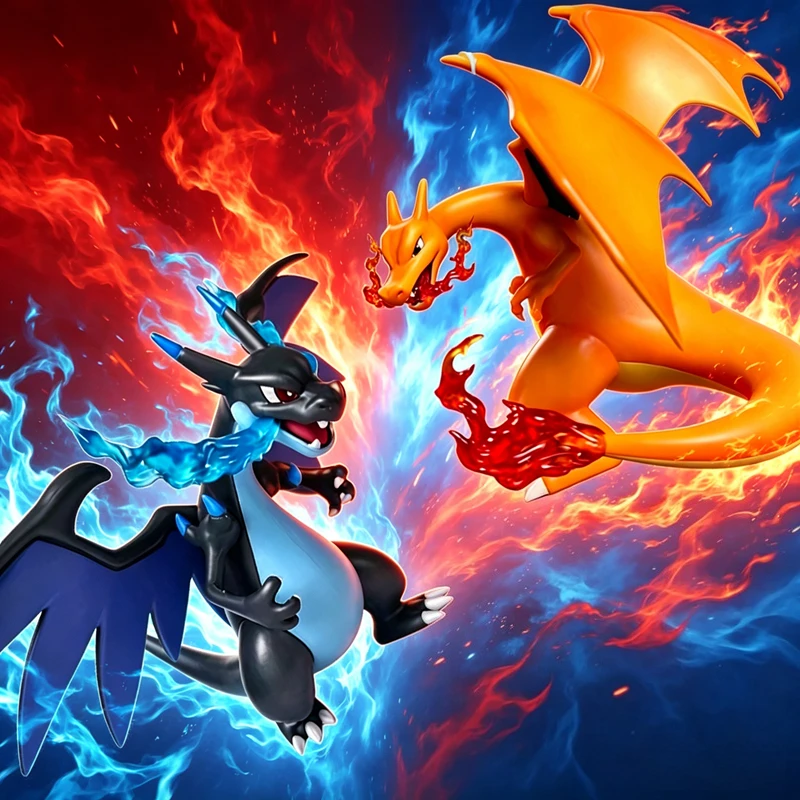 Figura Pokémon Dragonite, Figura de Animal de Estimação Genie Spitfire, Charizard Mega X, Modelo em PVC para Decoração de Quarto