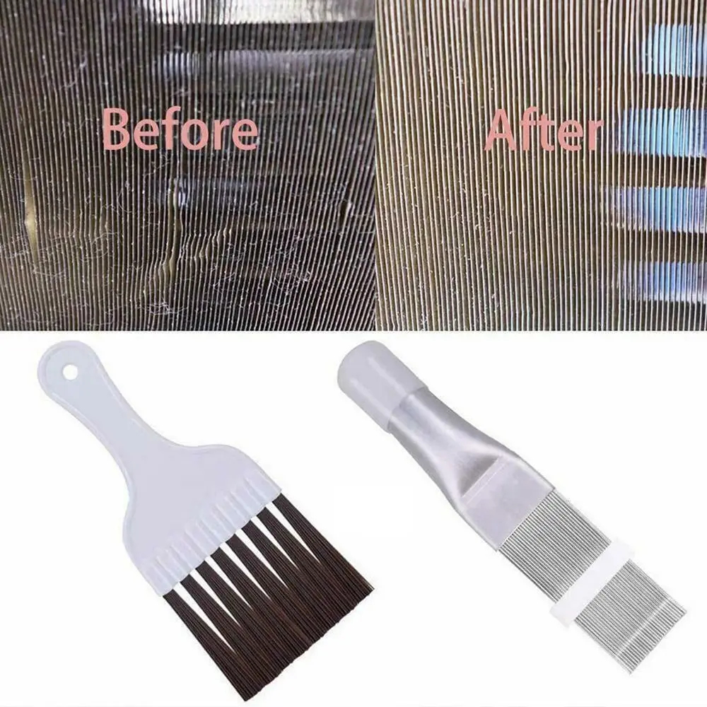 2 Pcs Air Conditioner Fin Repair Comb Cleaner Ac Condenser Metal XN Coil Clean Tools