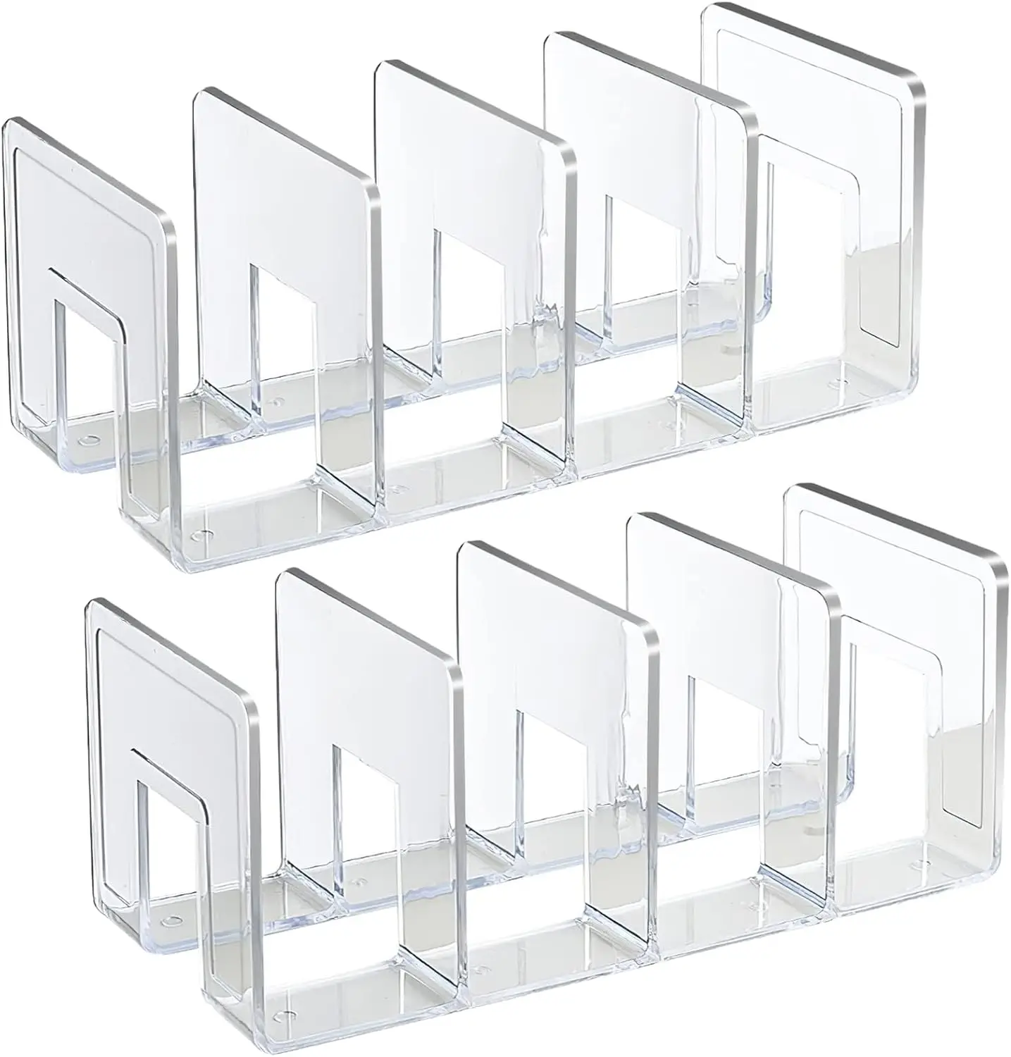Porte-fichiers en acrylique 1/2 pièces, trieur de fichiers transparent, organisateur de fichiers de bureau, support organisateur de dossiers de fichiers de bureau robuste pour fournitures de bureau