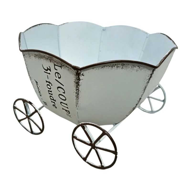  Decorative Creative Retro Iron Flower Pot Convenient Metal Flower Container Flower Bucket Container Garden Ornament