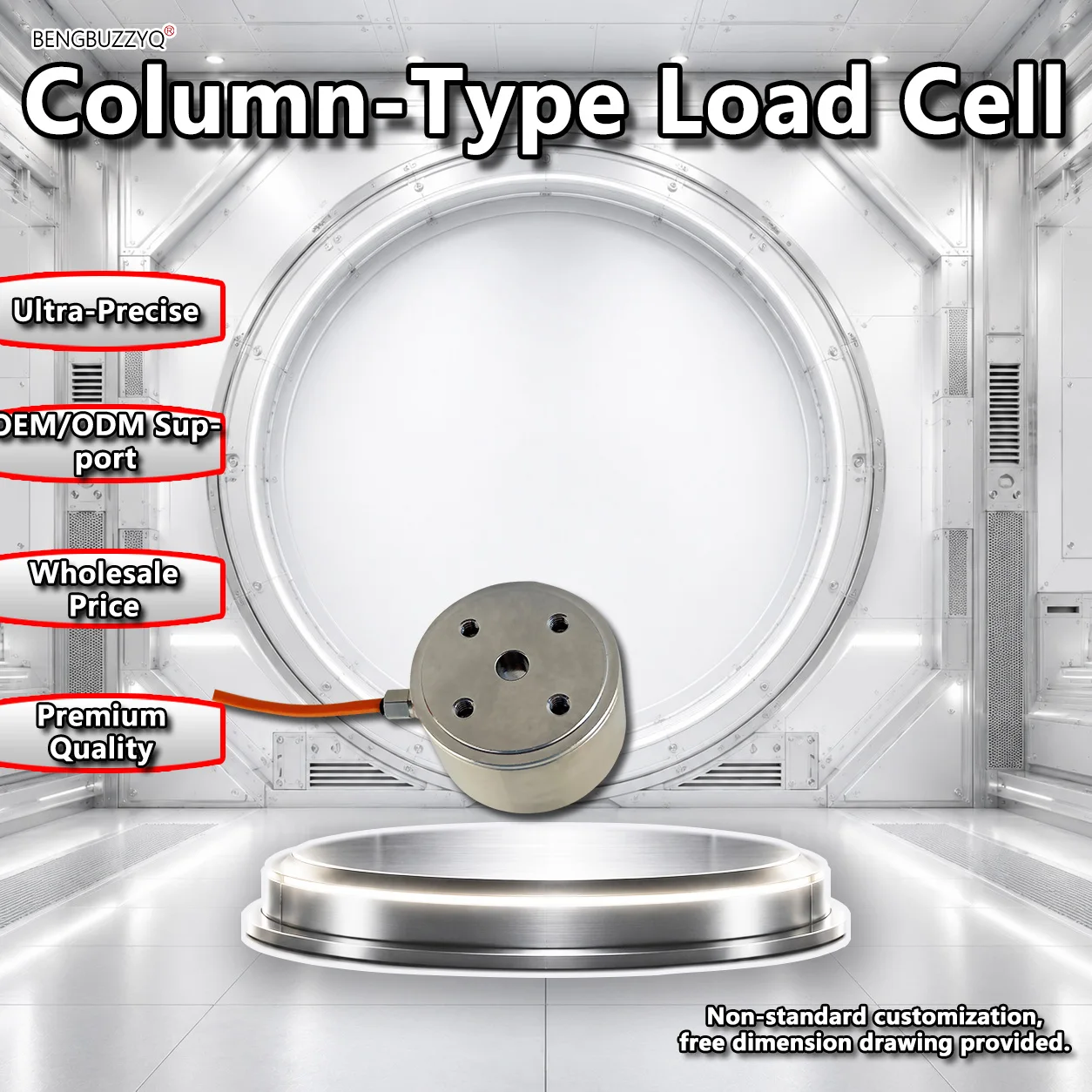 High Precision Flat Column Load Cell 5kg 10kg 50kg 100kg 500kg 1T 2T Pressure Sensor Compression Weighing Transducer