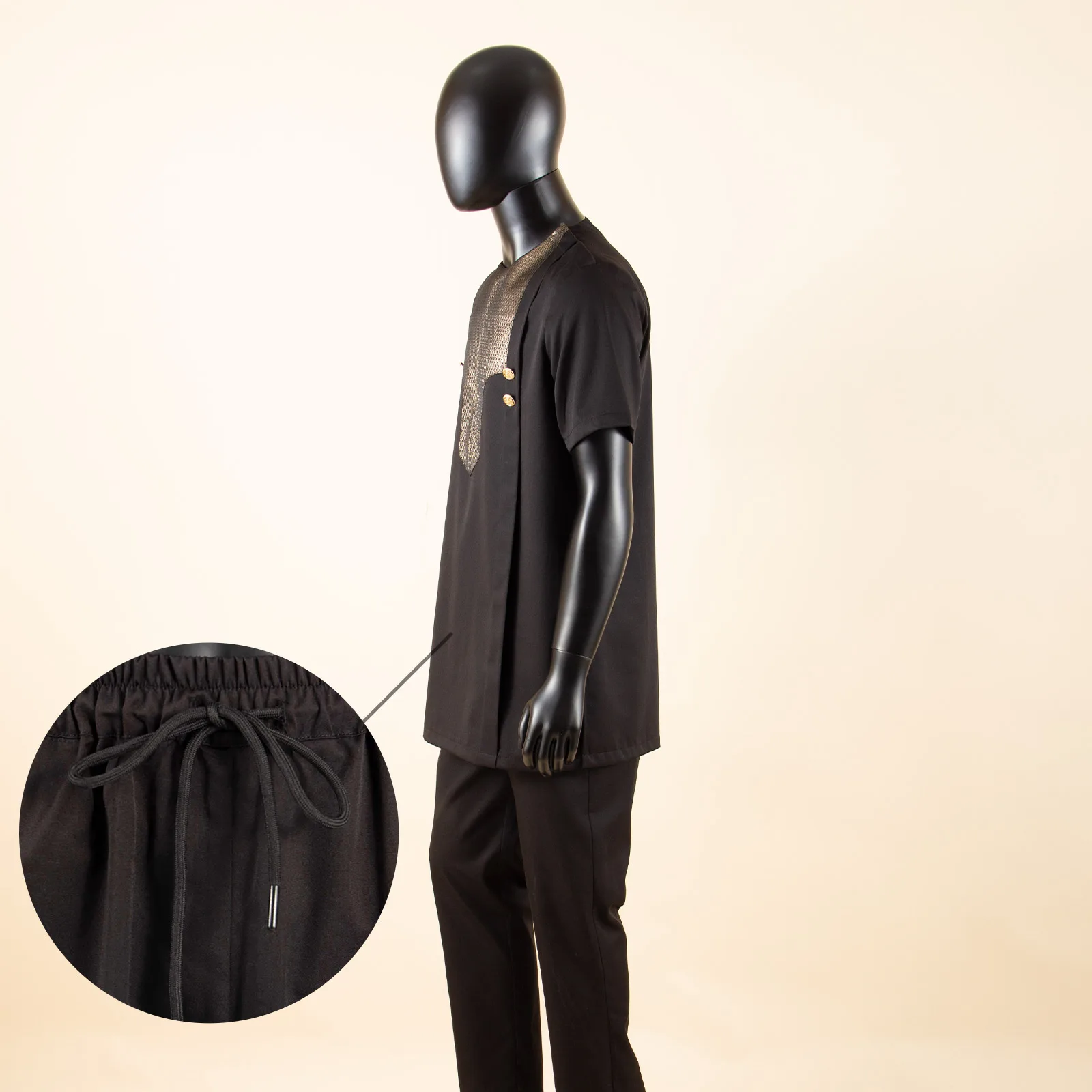 African Suits for Men Embroidery Short Sleeve Cold Button Shirts and Pants 2 Piece Set Dashiki Outfits Wedding Evening 2416036