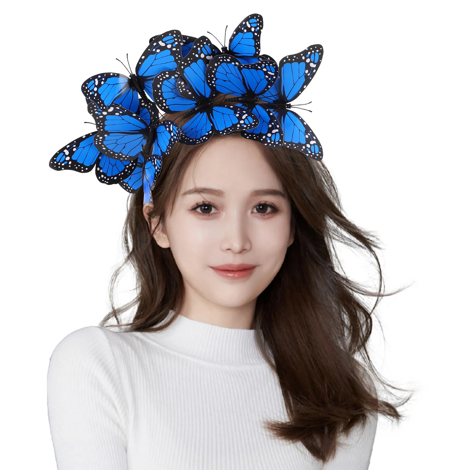 

Butterfly Headband For Women Girls Fashion Hair Accessory Festival Carnival Party Wear Decorative Headwear Plastic