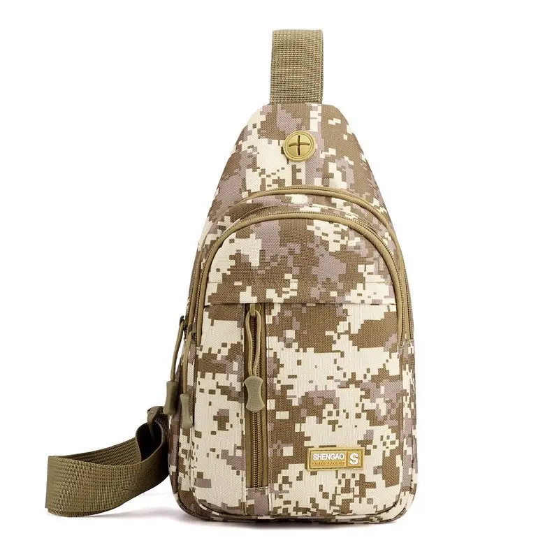 Crossbody tactical small chest bag Oxford cloth hiking belt bag outdoor camouflage one shoulder men large capacity