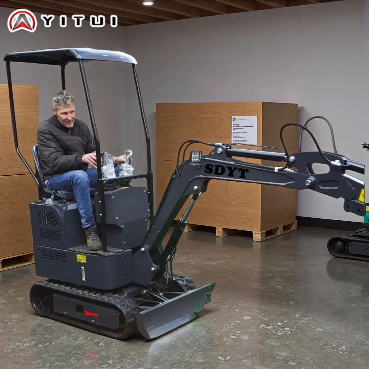 

Customized 1.2 Ton Micro Excavator Closed Cabin EPA Approved Small Digger with Auger Attachment for Garden & Landscaping