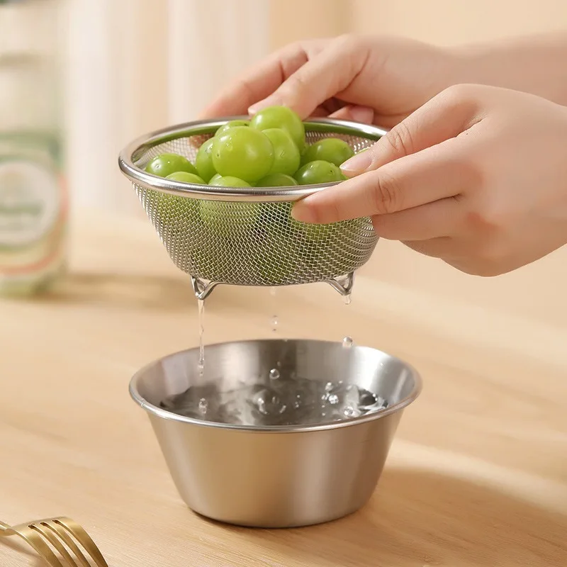 

Мини-митье рисом из нержавеющей стали 304, мытье овощей, таз для фруктов с сетчатым фильтром, корзина для фруктов, миска для приготовления еды