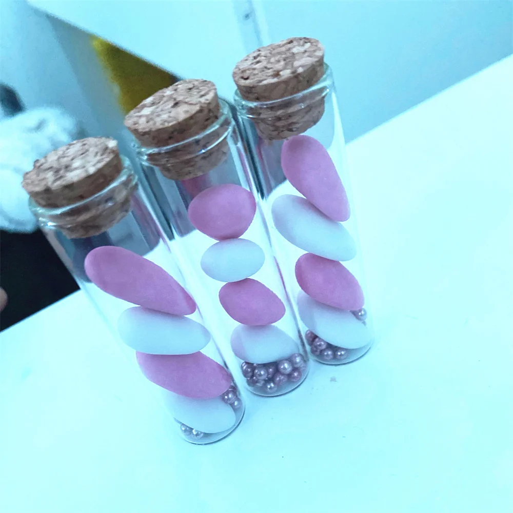 40 Pcs/lot Diameter 25mm Dragees Glass Bottle Little Glass Jars Test Tube Empty Marriage DIY Crafts Candy Bottle Wedding Gift