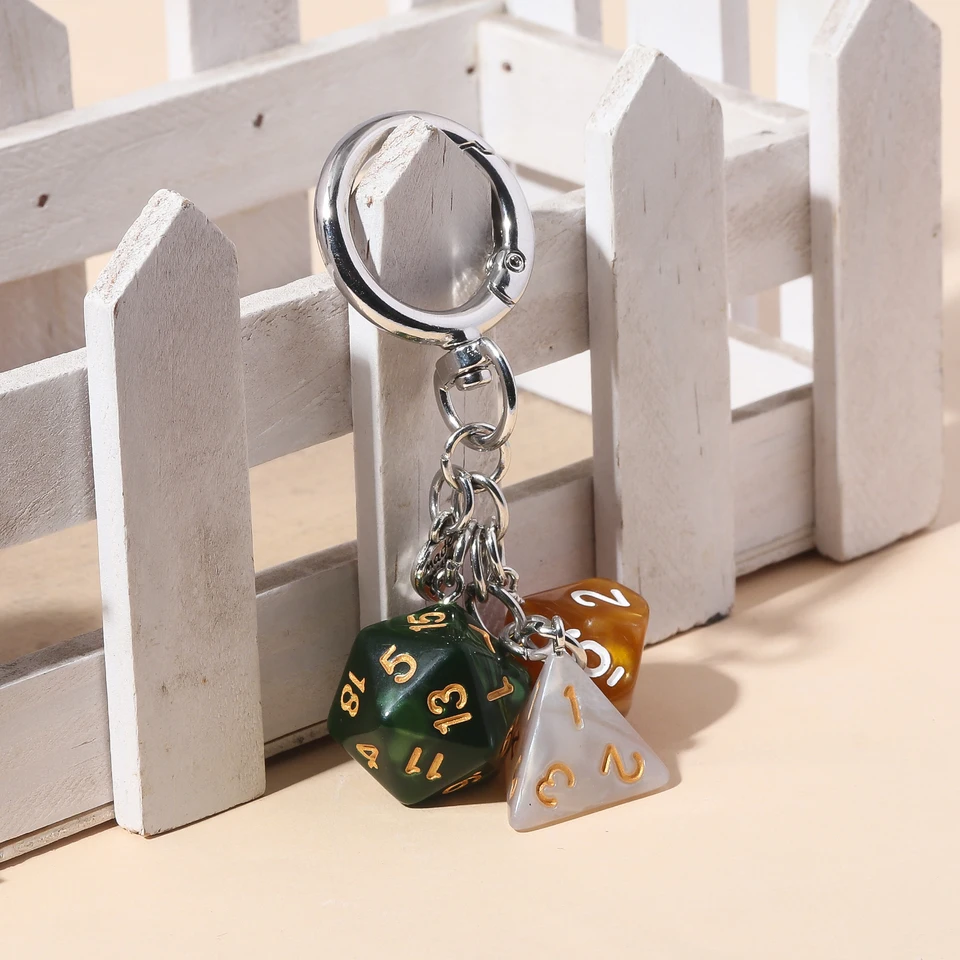 Retro Dice Design Bag Charms Keychain Creative Dice Accessories