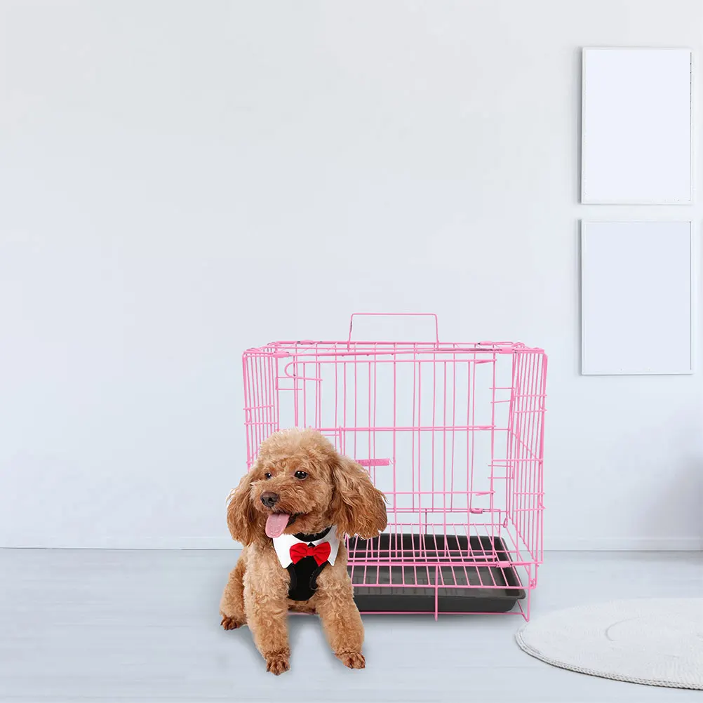 

Pet Cage Dog Cat Cages Indoor Small Dogs Bunny Iron Wire Animal Crate Travel Foldable Use Wear Resistant