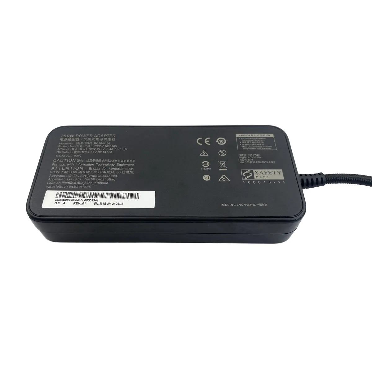 250W AC Adapter RC30-0166 Charger for Razer Blade 2016 PRO 17.3 GTX 1080 RZ09-0166 19V 13.16A Gaming Laptop Power Supply