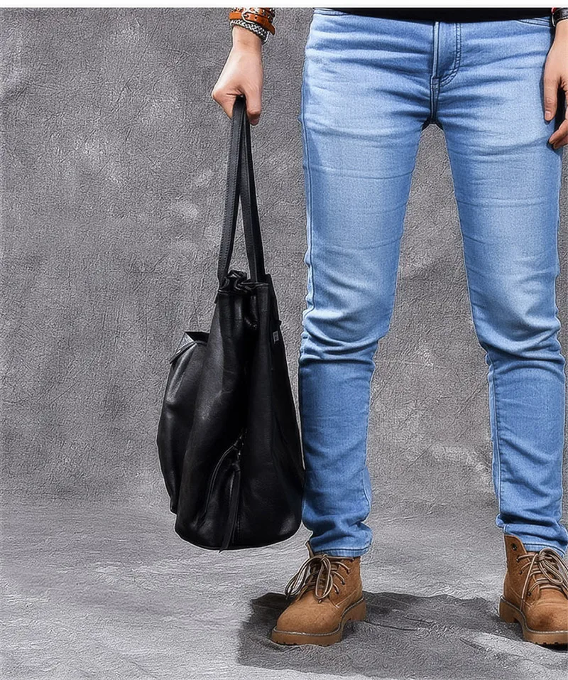 Top quality genuine leather large capacity black tote bag luxury men handbag casual real cowhide women work travel shoulder bag