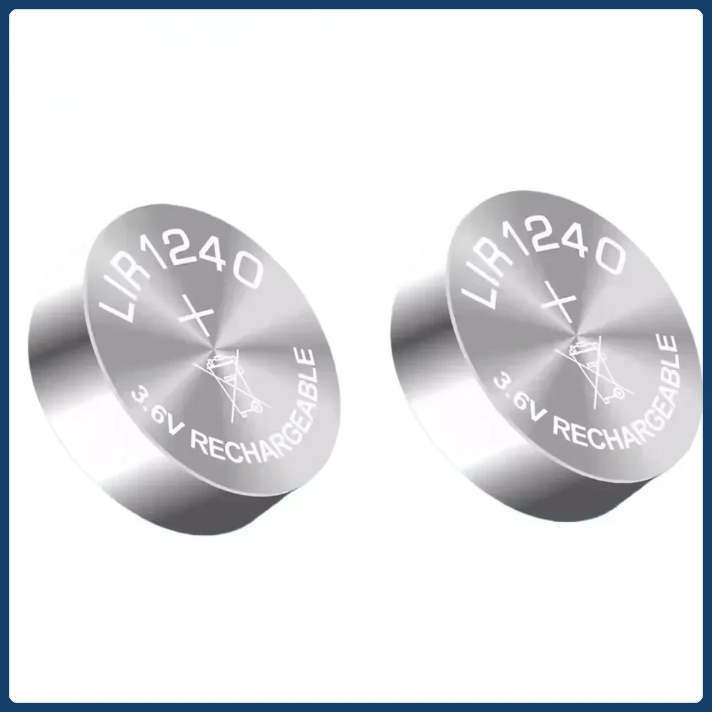 2-5pcs LIR1240 Rechargeable Battery Button Cells 3.6V Lithium Battery with Charger Kit for TWS Bluetooth Earphone Replace CP1240