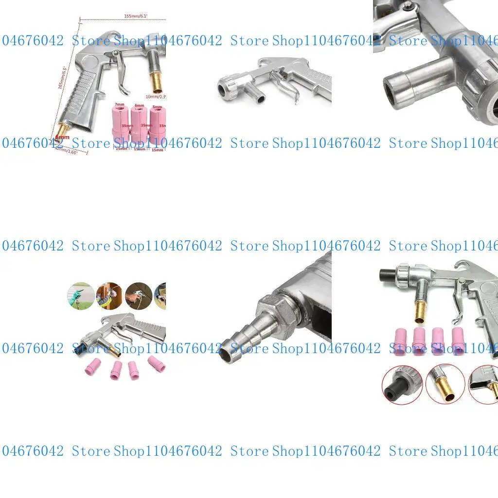 

5asd Sand Blaster Blasting Grit Shot Feed with Nozzles Tip Rust Remove Abrasive Sand Blasting