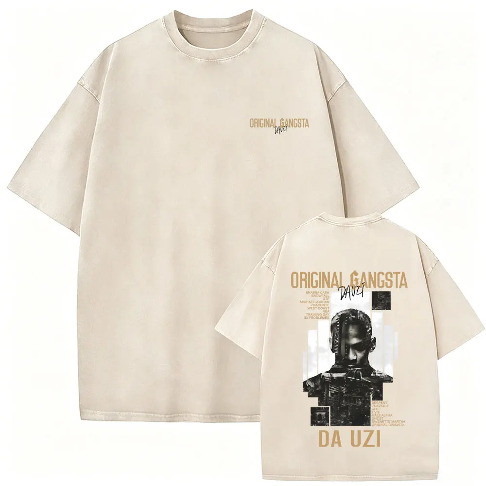 Vintage Washed Rapper DA Uzi Original Gangsta Album Merch 2026 T-shirt Hip Hop Fashion Pop Music T