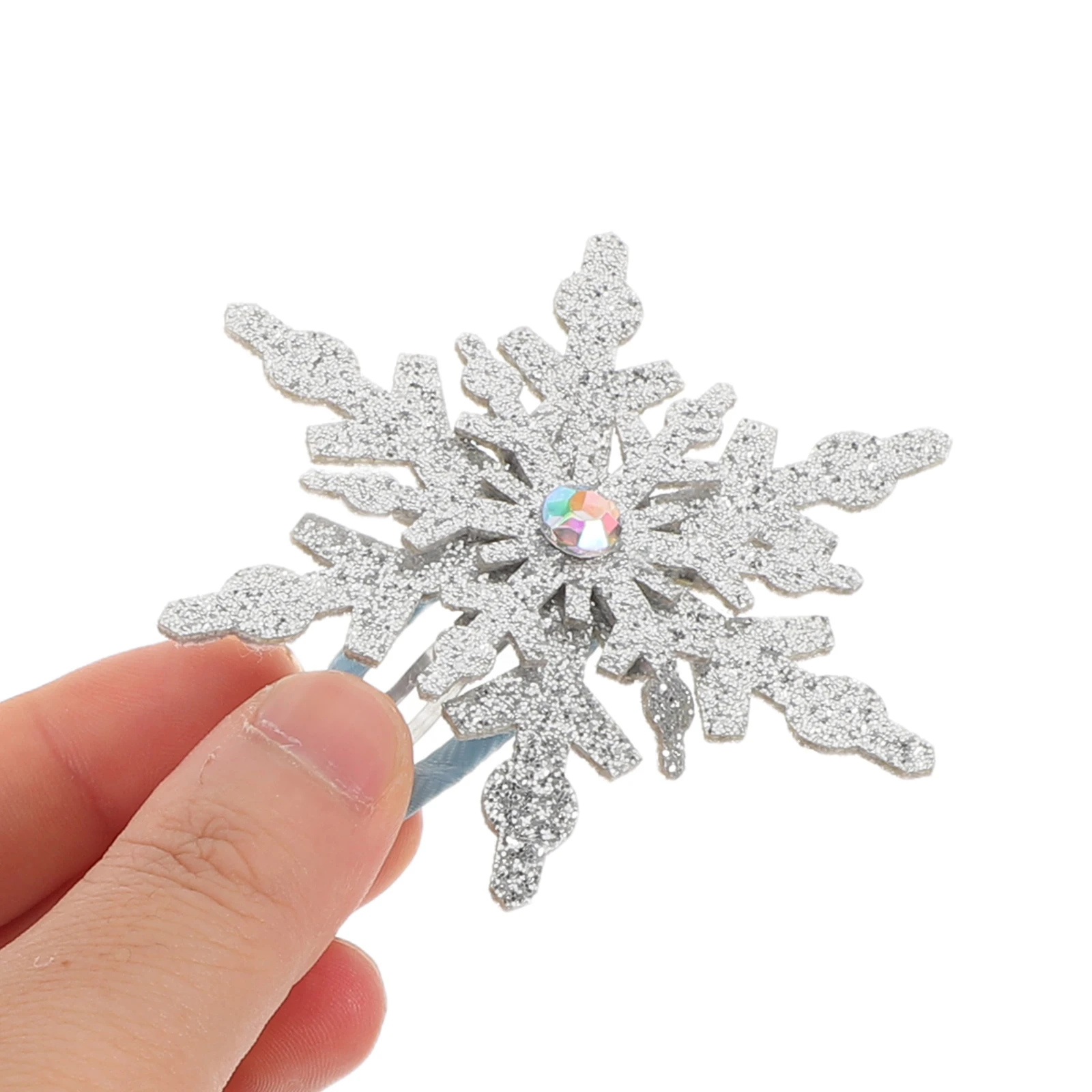 

15 шт. заколок для волос в форме снежинок, серебристо-синие, с стразами, металлические, в форме утиного клюва, нескользящие, для фиксации боковых прядей, аксессуары для волос на Рождество