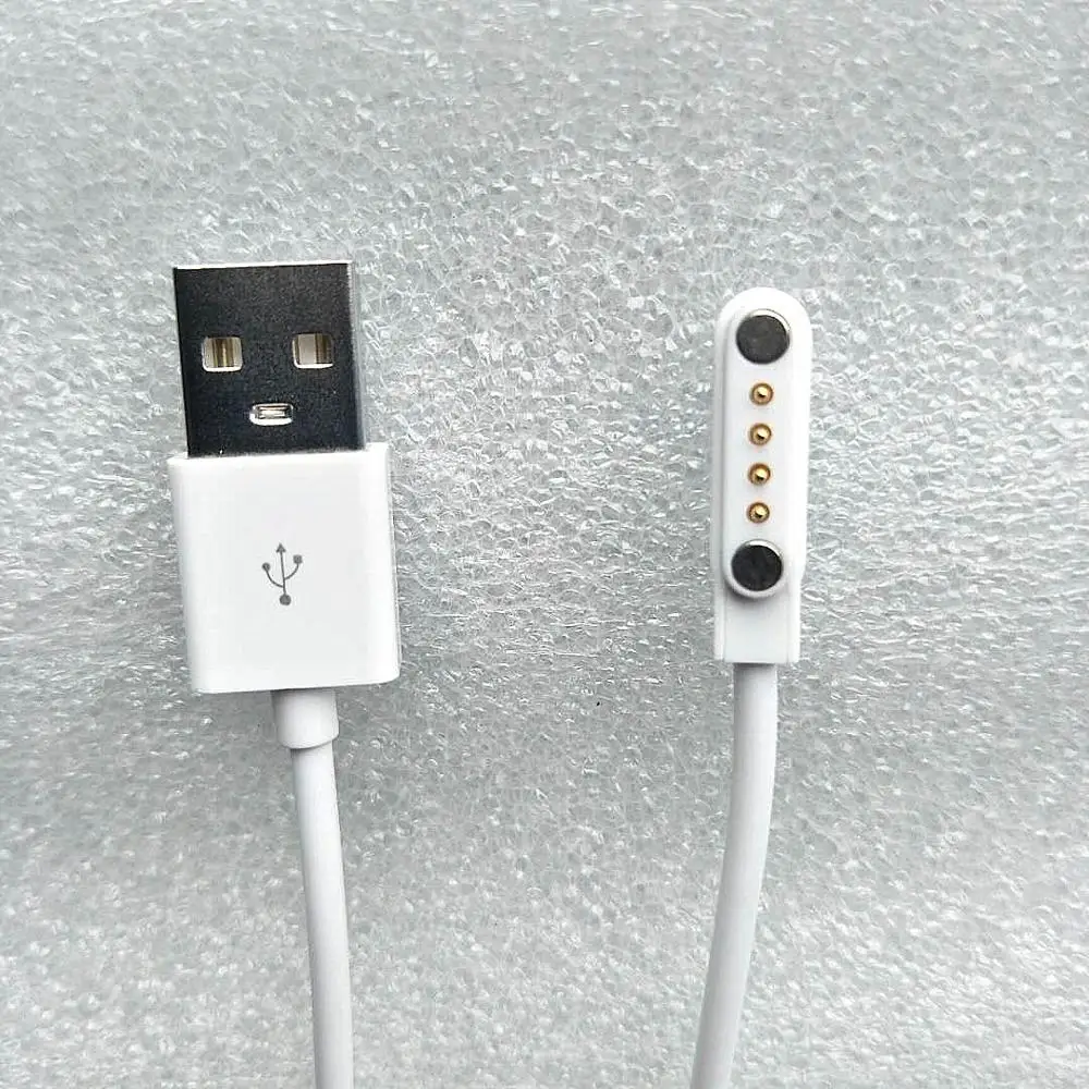 4pin 7.62 Magnetic Charging Cable USB 2.0 Male to 4 Pin Magnetic Charger Cord KW18 KW88 KW98 DM09 GT88 GT68 KW08 Smart Watch