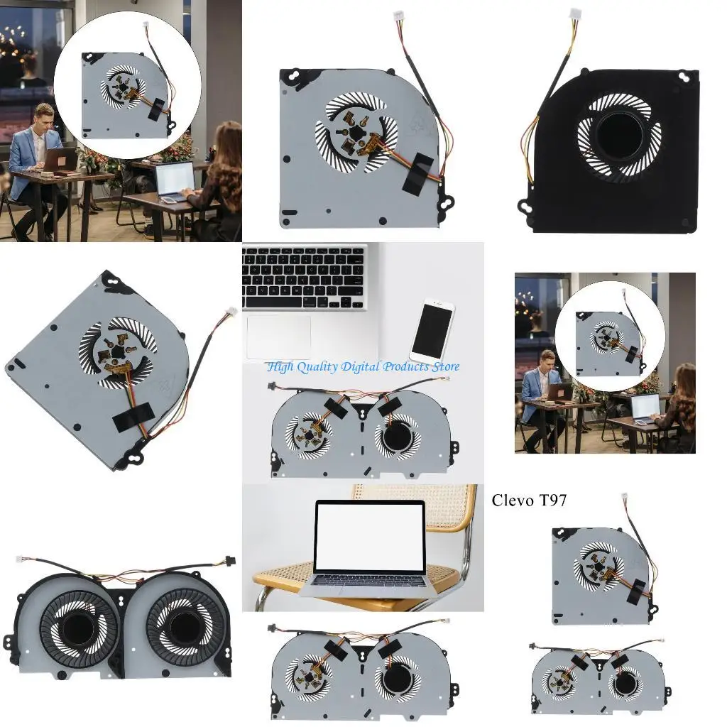 

U2JE CPU GPU Cooling Fan for Clevo P950 P950HR P950ER T97 T96E T800 3 Wire Laptop Cooler Radiator Notebook Cooling Fan