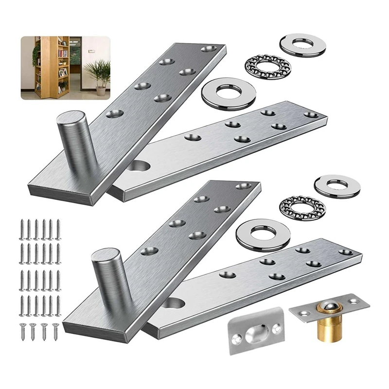 Door Pivot Hinge, Invisible Pivot Hinge System With Goal Kick Hardware, For Heavy Duty Wood Doors Up To 200 Lbs Easy Install