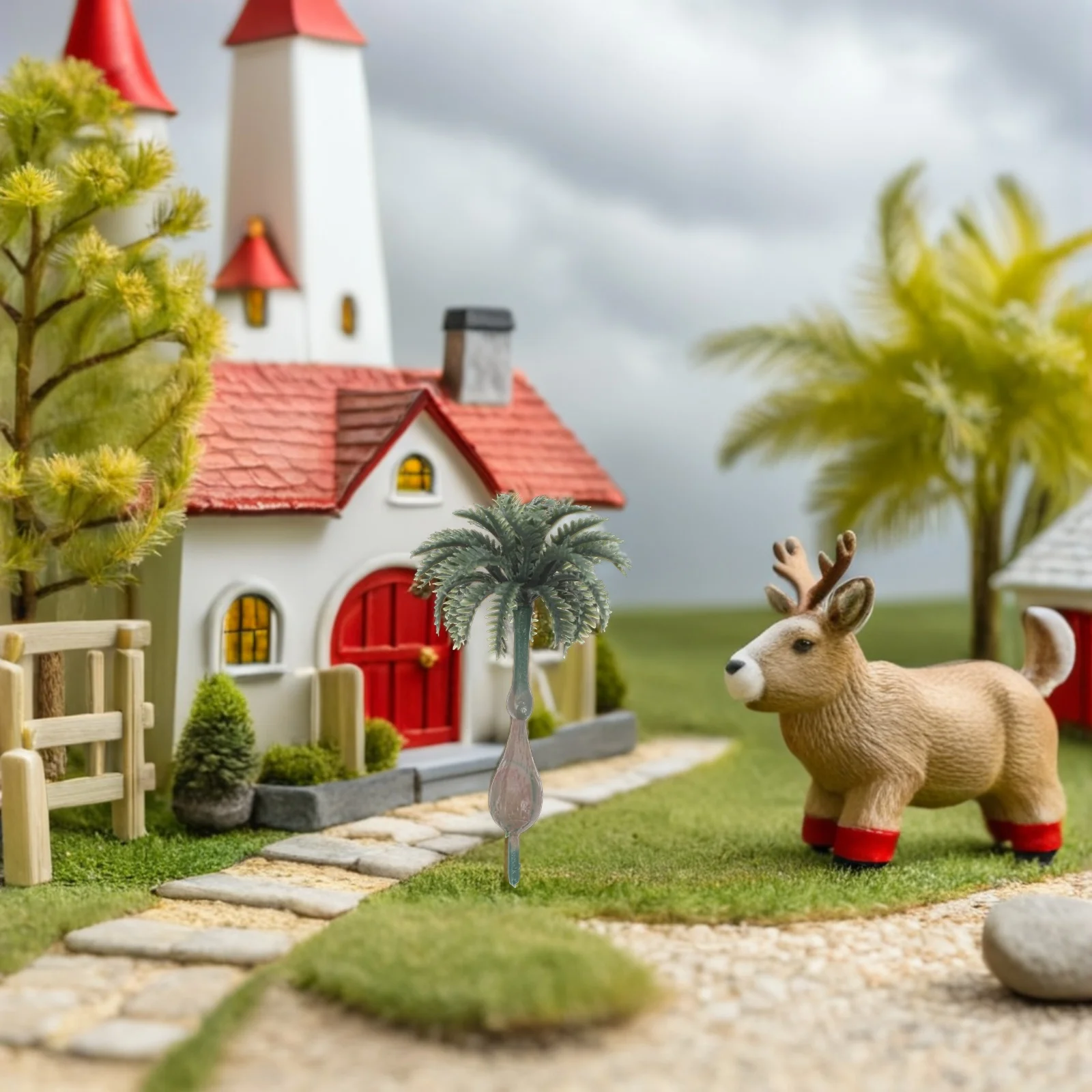 15 Stück Nullpflege-Miniatur-Palmen aus Kunststoff für DIY-Moos-Palmen, Landschaft, Kuchendeckel und Bürodekoration