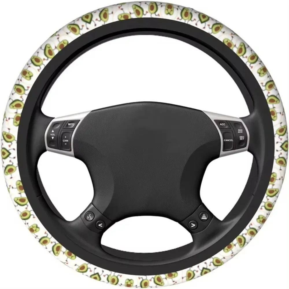 Divertente cartone animato avocado 15 pollici coprivolante universale in Neoprene per donna uomo auto traspirante antiscivolo