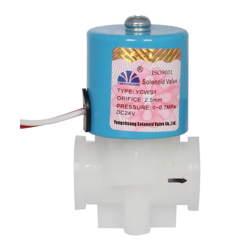 5PCS YCWS1 RO Solenoid Valve Set DC12V/24V Micro Plug Plastic Construction for Water Purification System