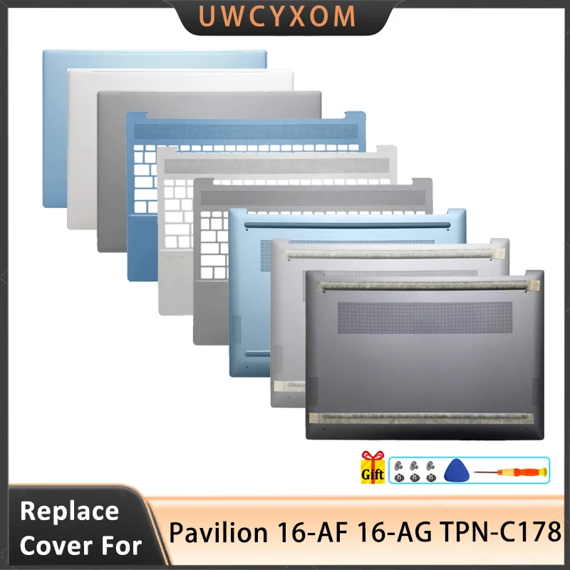Repalce Cover For Pavilion 16-AF 16-AG TPN-C178 Laptop LCD Screen Back Top Cover Palmrest Upper Case Lower Bottom Case 1 sold