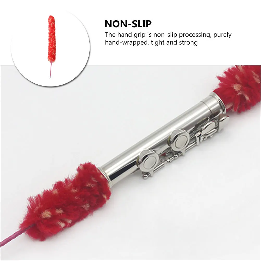 Brush Red Non-Slip Handle Nylon Bristles Deep Clean Instrument Tool Accessories Piccolo Trumpet Efficient Long Flute Cleaning