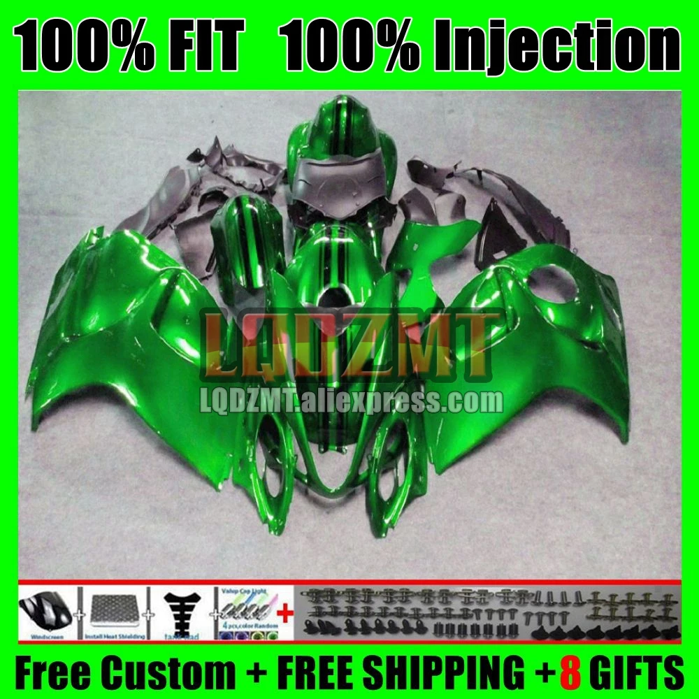 Fairing For SUZUKI Hayabusa GSXR1300 2008 2009 2010 2011 2012 2013 Glossy green 29No.19 GSXR 1300 GSXR-1300 14 15 16 17 18 19 20