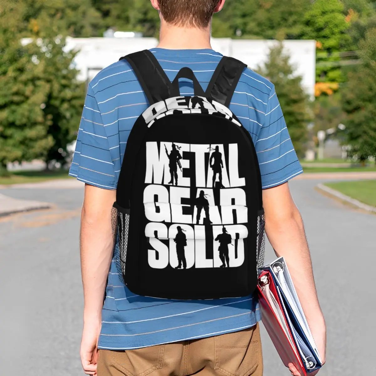 Metal Gear Solid Backpack Student BookBag Men Women School Bag Computer Shoulder Bags