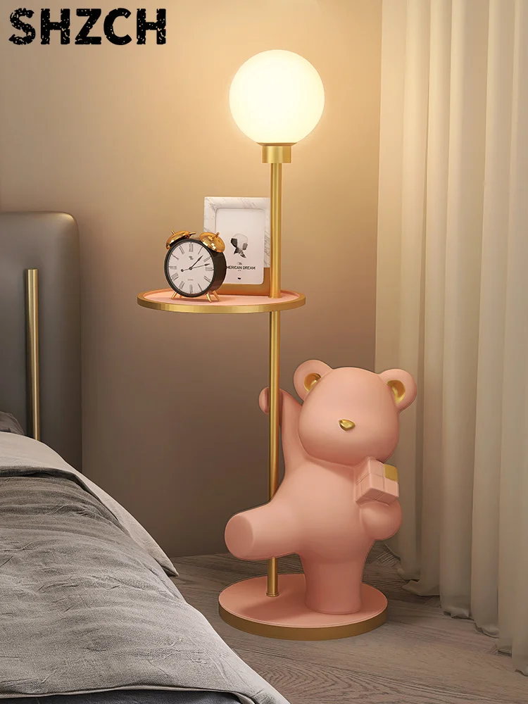 Home Decor Cube Bear Table Floor lamp Household Furnishing Articles Living Room TV Cabinet Sculpture Decoration Gift