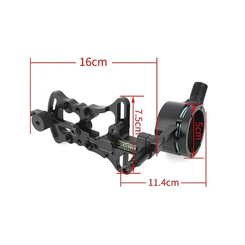 Archery Compound Bow Sight 1 Pin 0.019inch Optical Fiber Micro Adjustable Compound Bow Shooting Hunting Accessories