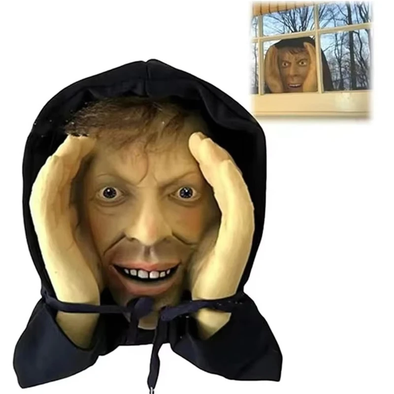 Halloween Stickers PVC Scary Peeper Freak Sticker Indoor And Outdoor Spooky House Party Scares Clown Sticker Window Hanging Mask