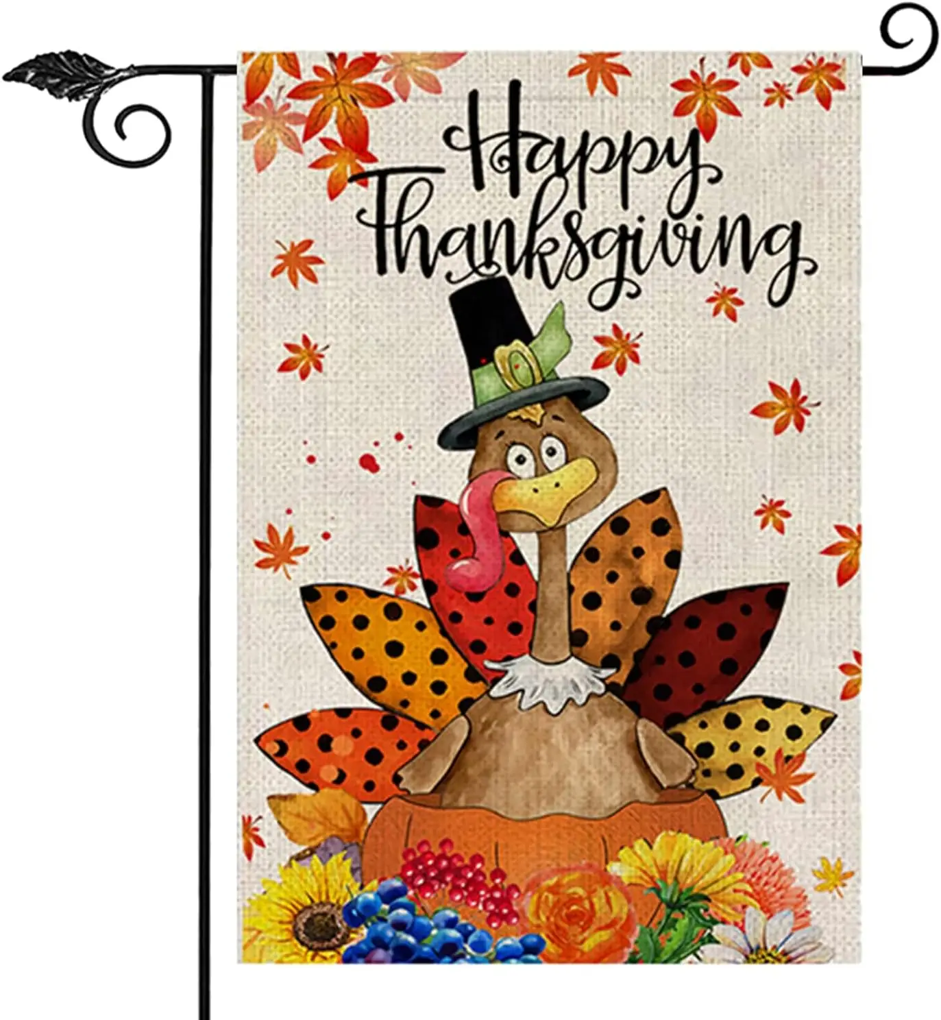 Happy Thanksgiving Garden Flags 12.5 x 18 Inch, Be Thankful Thanksgiving Flag Double Sided Decorative Turkey Fall Garden Flag fo