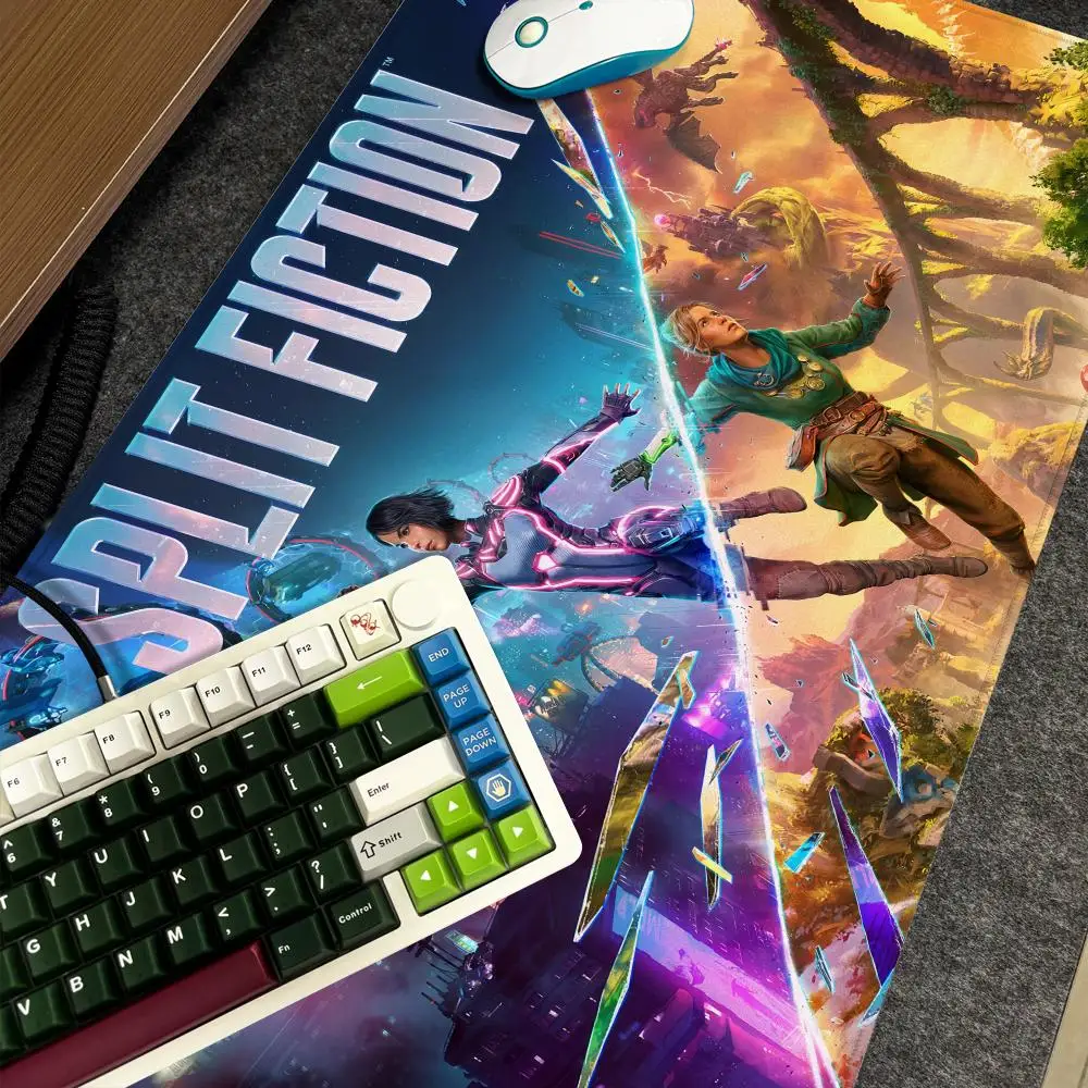 

S-Split F-Fiction Mouse Pad Xxl Computer Large Size Non-slip Gamer Keyboard 90x40cm Art Design HD Deskmat
