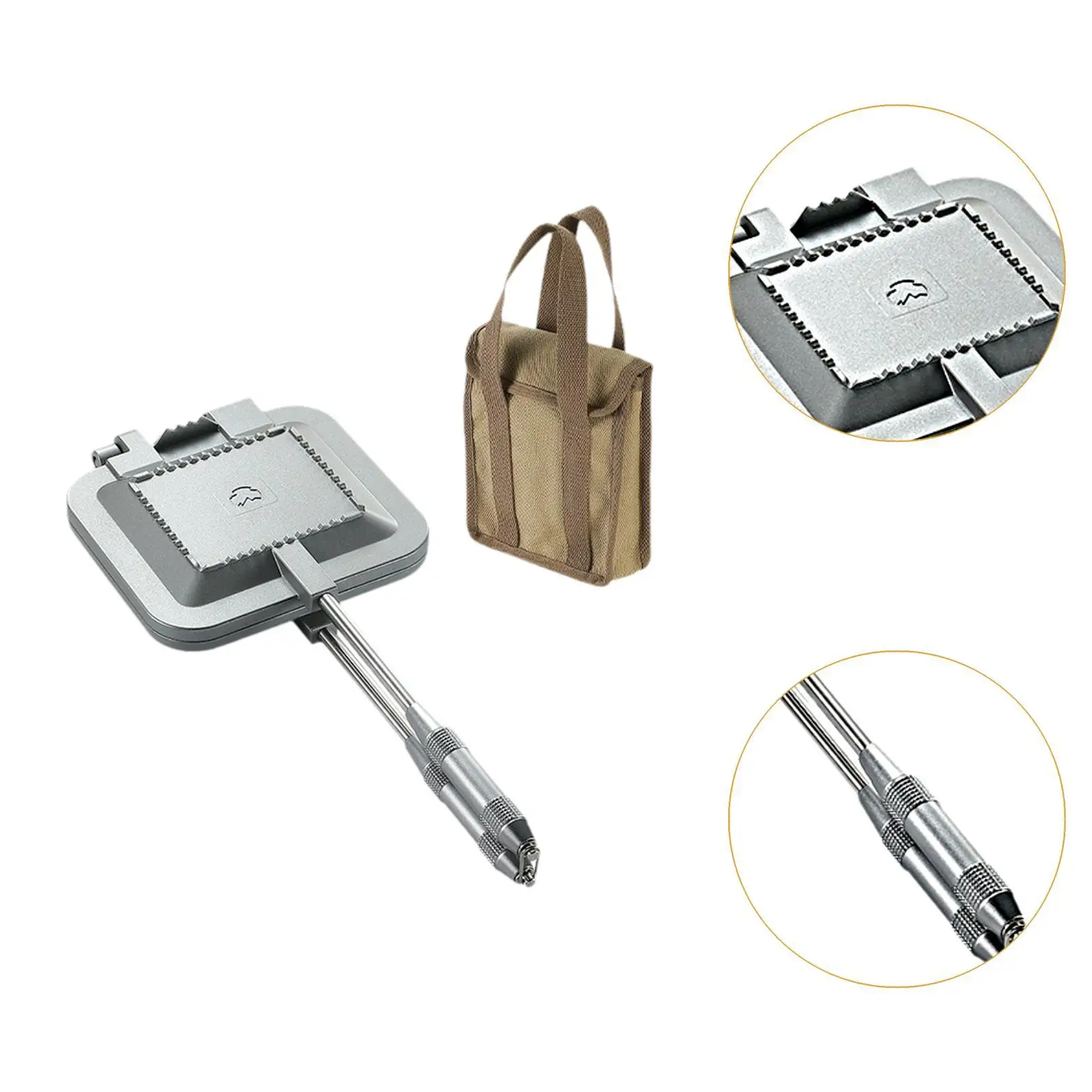 Sandwich Maker with Handles Portable Aluminum Flip Pan for Home Indoor Party Home Frying Hot Dog Plate for Breakfast Pancakes