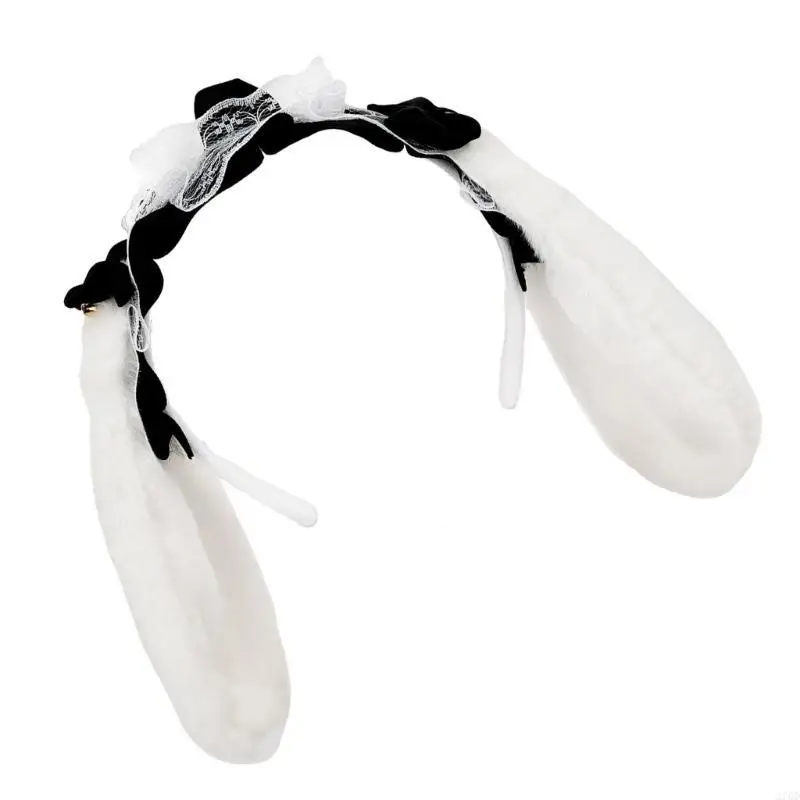 270D Lovely Ear Headband Anime Maid Lace Bowknot Hairhoop Cosplay Costume Decoration