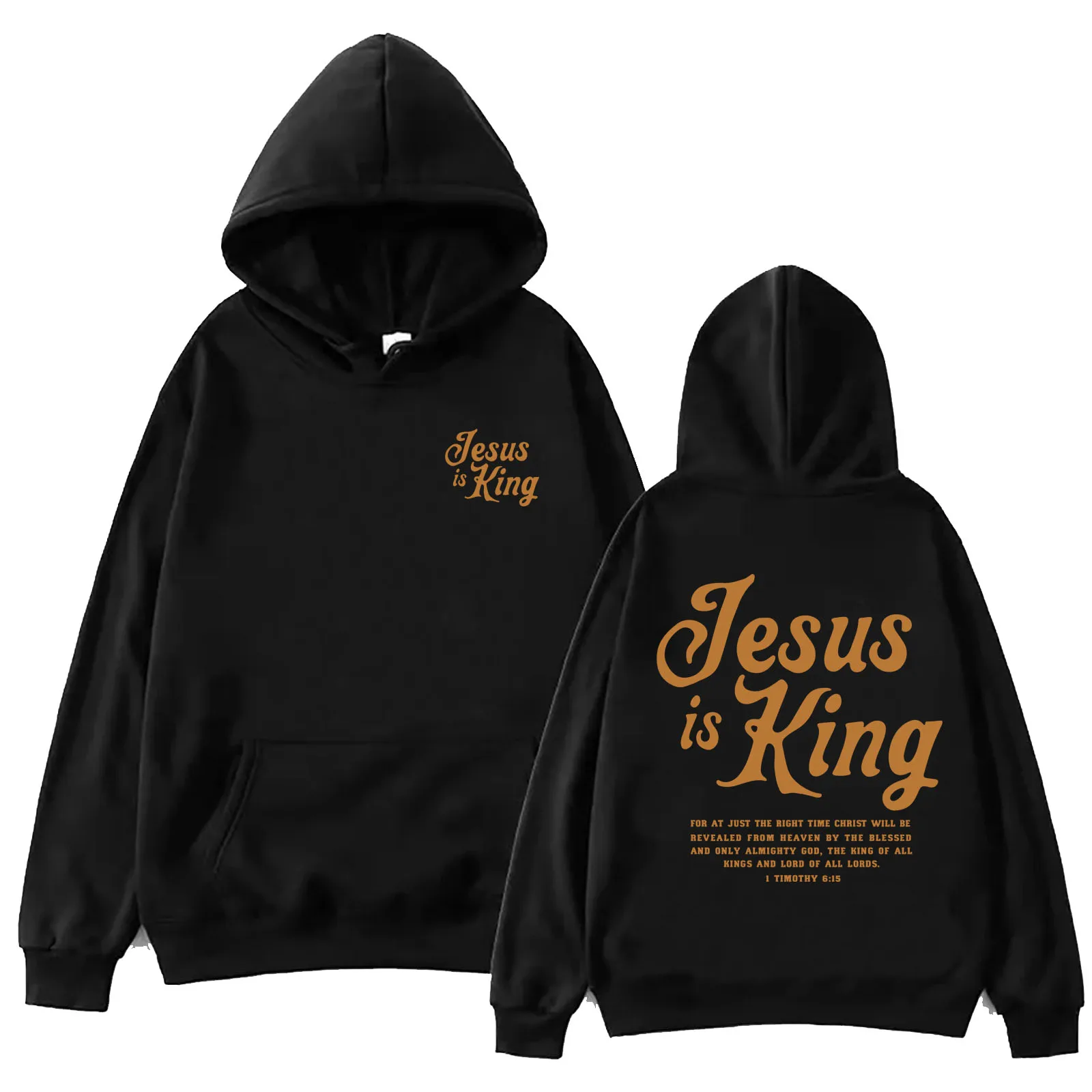 Jesus Is King Hoodie Christian Jesus Bible Verse Faith Easter Pullover Tops Man Woman Sweatshirt Fans Gift