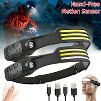 High Lumen LED Headlamp Sensor Headlight USB Rechargeable Head Lamp Waterproof 8 Lighting Modes Work Light with Built-in Battery