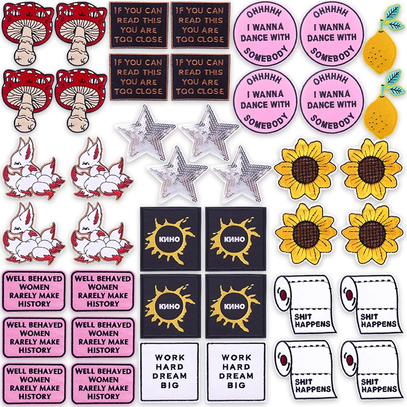 

10PCS/Lot Positive Vibes Hip Hop Iron On Patch Embroidery Patches Inspirational Quote for Denim Jacket Street Style Daily Grind